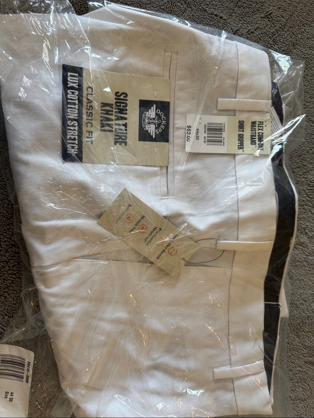 NWT Dockers White Classic-Fit Lux Cotton Stretch Chinos